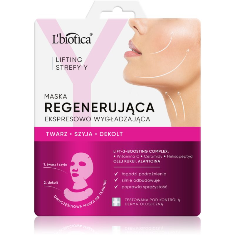 L’biotica Lifting Y Zone intenzivní regenerační maska s vyhlazujícím efektem 1 ks
