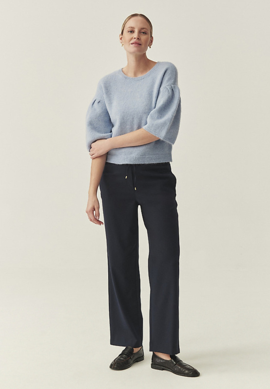 Námořnické modré široké kalhoty Cortone Tatuum