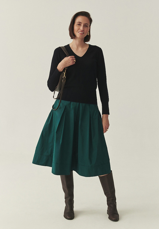 Zelená taftová midi sukně Taftiko Tatuum