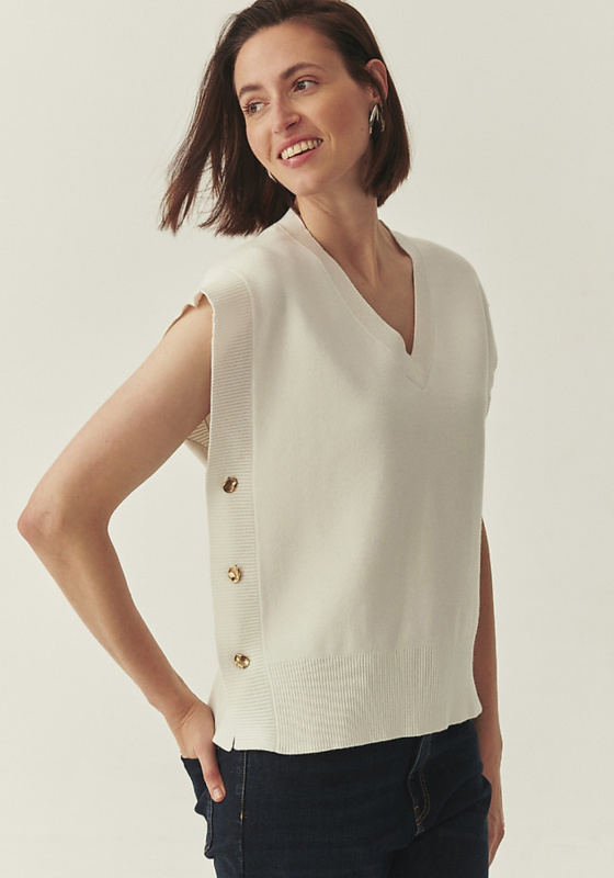 Ecru viskózová vesta Lenzing™Ecovero™