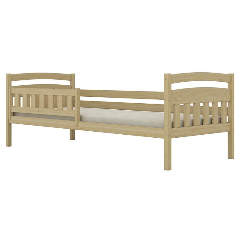 Postel Tosia standard + zábrana 80x160 přírodní, nelakovaná
