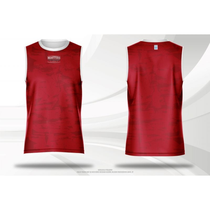 Tričko MASTERS bez rukávů (WAKO APPROVED) červená+S