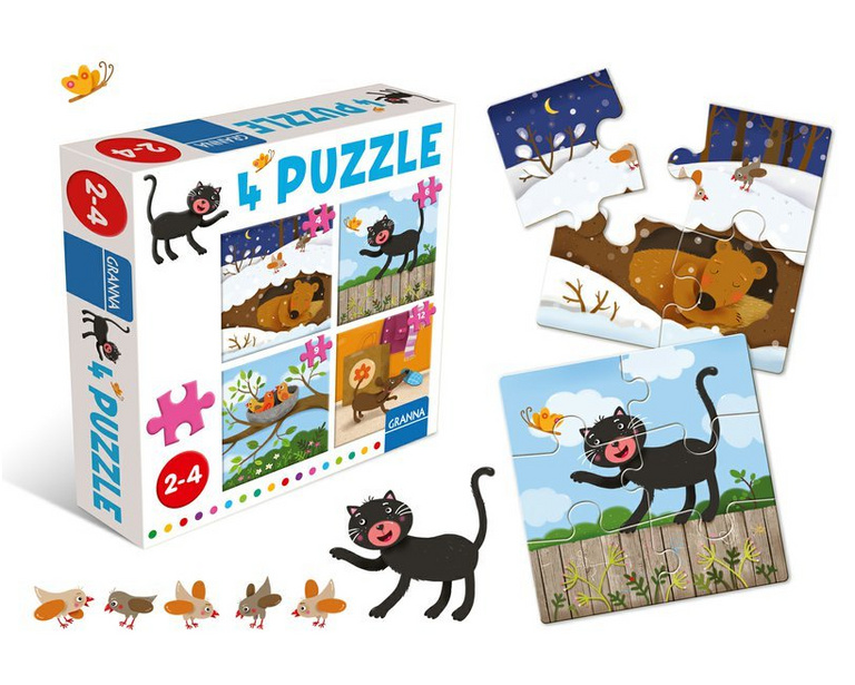 4 puzzle Kočka Pygmalino, s.r.o.