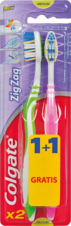 Colgate Zig Zag Medium zubní kartáčky medium 2 ks 2 ks