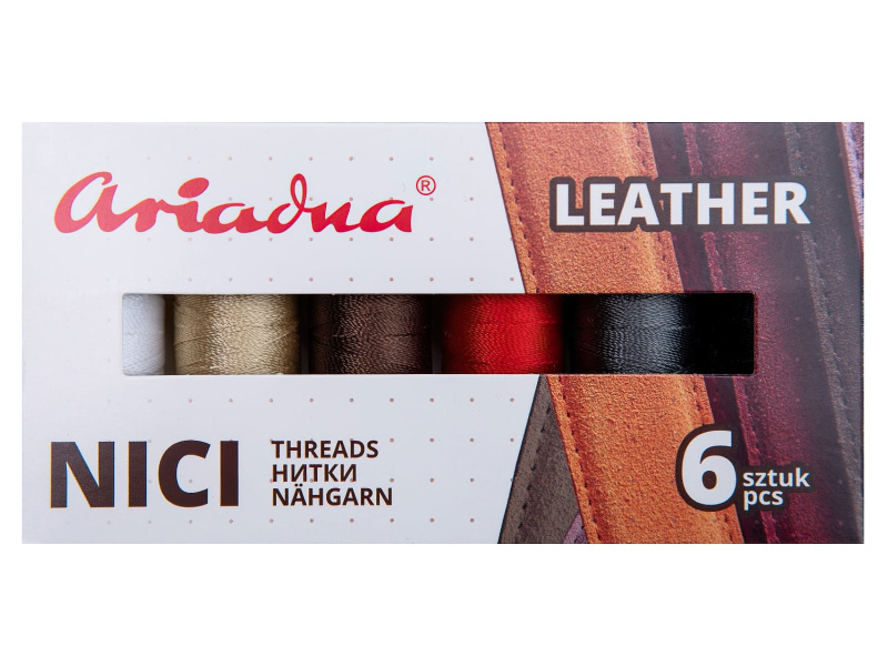 Strima Sada speciálních nití na kůži LEATHER Tytan 60E/120m, mix barev, návin 120m, 6 kusů v balení