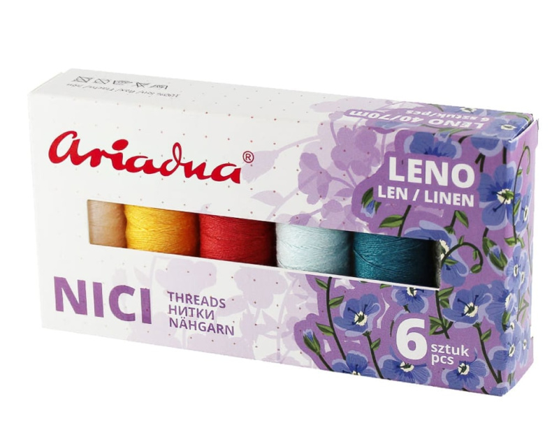 Strima Sada lněných nití LEN SKY Leno 40/70m, mix barev, návin 70m, 6 kusů v balení