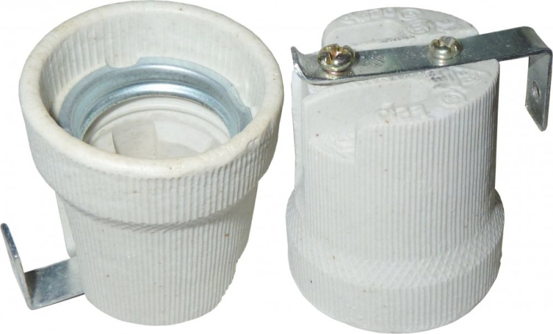 Bemko Objímka žárovky E27 s držákem, světle šedá