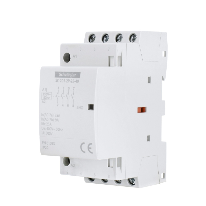 Schelinger Dvoupólový modulový stykač 2DIN 25A 4NO+0NC
