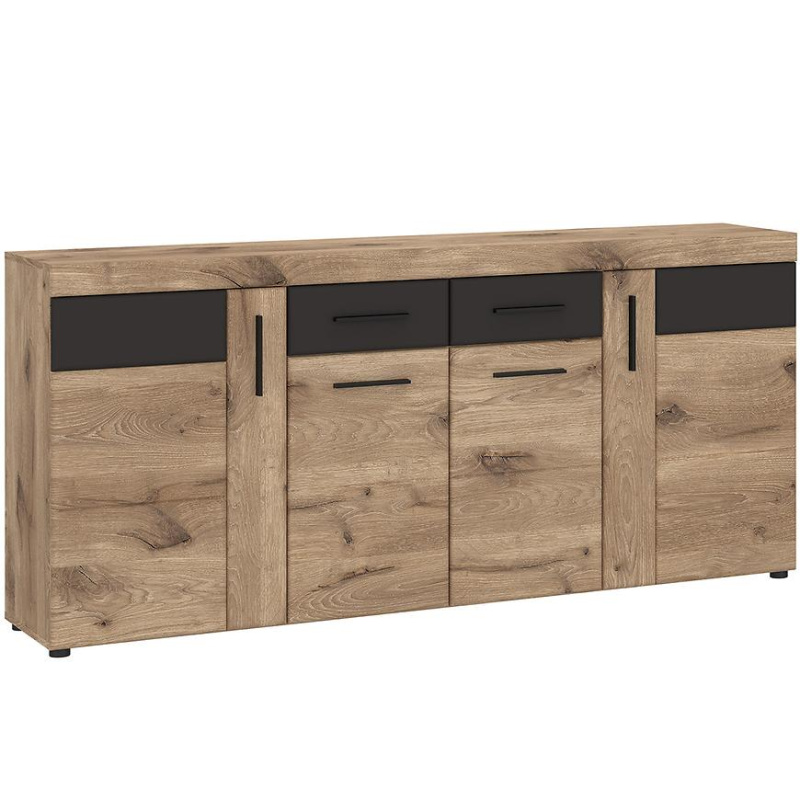 Komoda Grano GRNK03 4D2S dub viking/pvc dub viking/pvc šedý vesmír