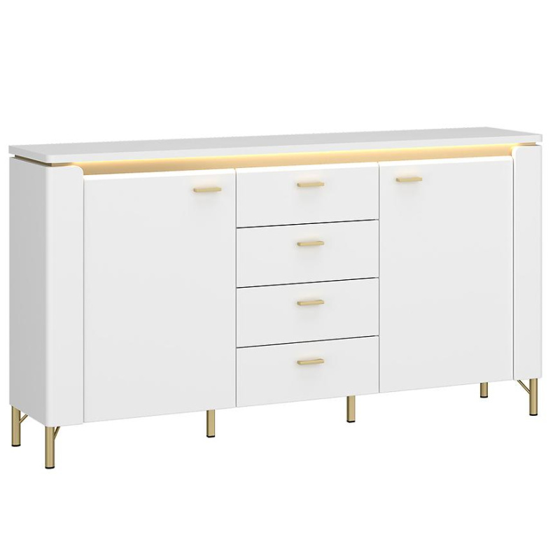 Komoda Lazio LAZK02 U008/U080 2D4S bílá/bílá alpský