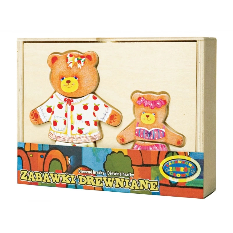 dřevěné puzzle oblékej medvídky – vzdělávací sada pro děti