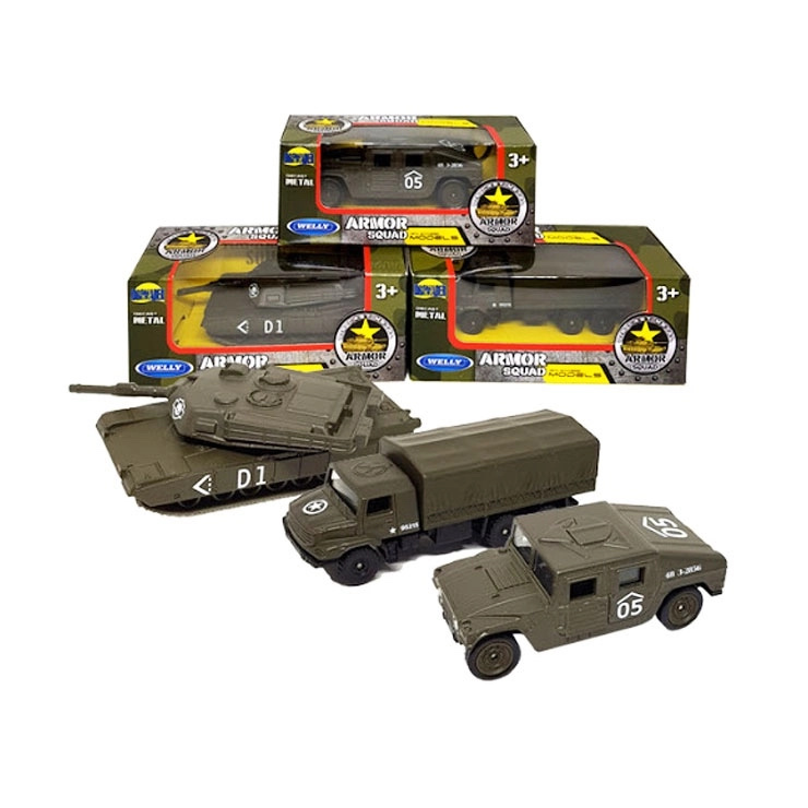 Kovový model auta 1:60 Welly – mix armádních a klasických vozů