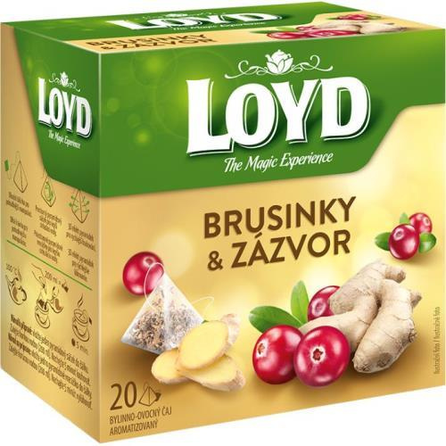Loyd Tea pyramida brusinky zázvor 40g