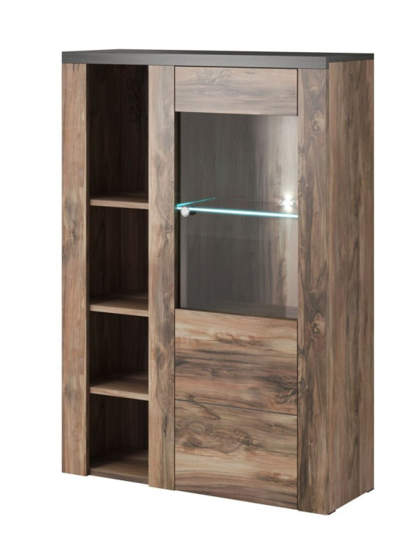 Vysoká komoda Larona 1D satin nussbaum 44