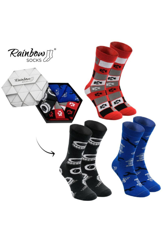 Duhové Rainbow Socks Ponožky Pro automobilového fanouška 3 Párů 36-40