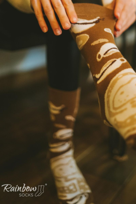 Duhové ponožky Káva Cappuccino 1 pár 41-46