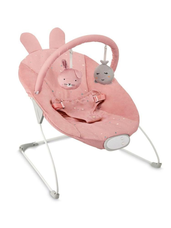 vibrační dětské lehátko s melodiemi MoMi Glossy růžové