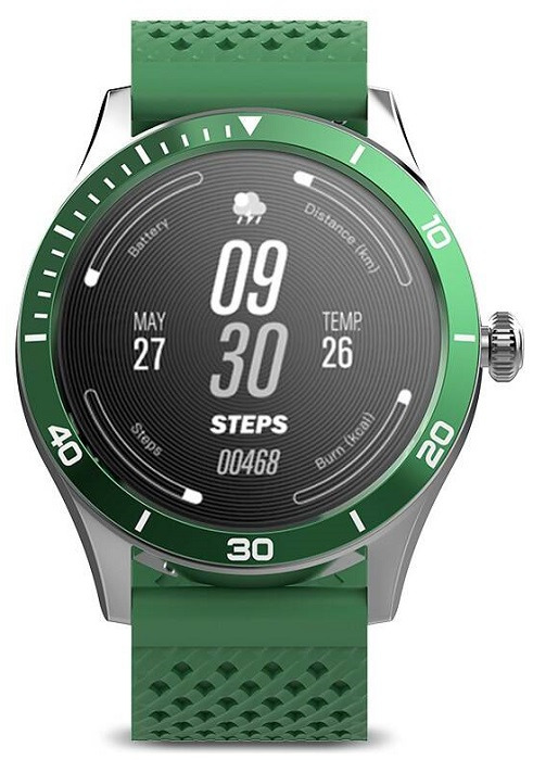 Chytré hodinky Forever Icon v2 AW-110 / 1,3" / IP68 / zelená/stříbrná Varianta: ivi1