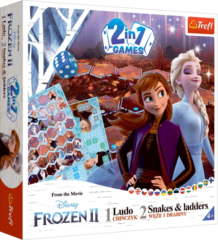 Soubor her 2v1 Člověče, nezlob se, Hadi a žebříky Frozen II/Ledové království II v krabici 24x24x5,5