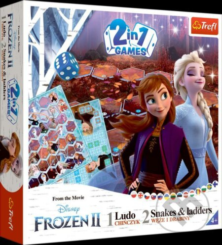 Soubor her 2v1 Člověče, nezlob se, Hadi a žebříky Frozen II/Ledové království II v krabici 24x24x5,5