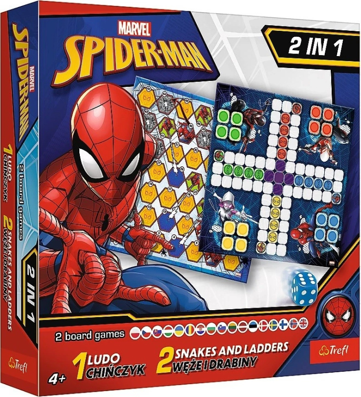 Trefl Spiderman, 2v1: Člověče, nezlob se a Hadi a žebříky