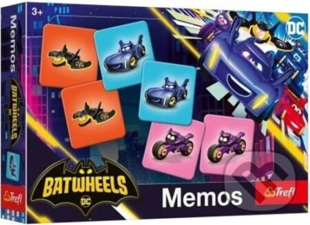 Pexeso papírové  Batmanův vozový park/Batwheels  společenská hra 30 kusů v krabici 21x14x4cm