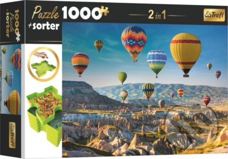 TREFL Puzzle s třídičem 2v1 Balóny nad Kapadokií 1000 dílků