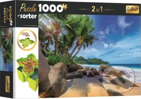 TREFL Puzzle s třídičem 2v1 Exotická pláž 1000 dílků