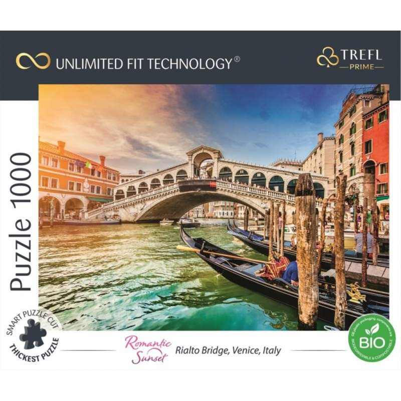 Puzzle TREFL Romantický západ slunce v Benátkách 1000 dílků