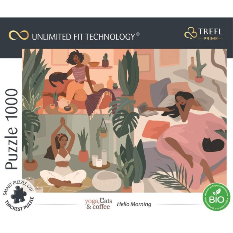 TREFL UFT Yoga Cats & Coffee: Dobré ráno 1000 dílků