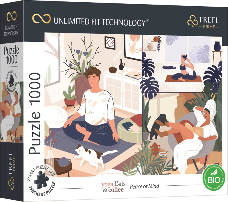TREFL UFT Yoga Cats & Coffee: Klid v duši 1000 dílků