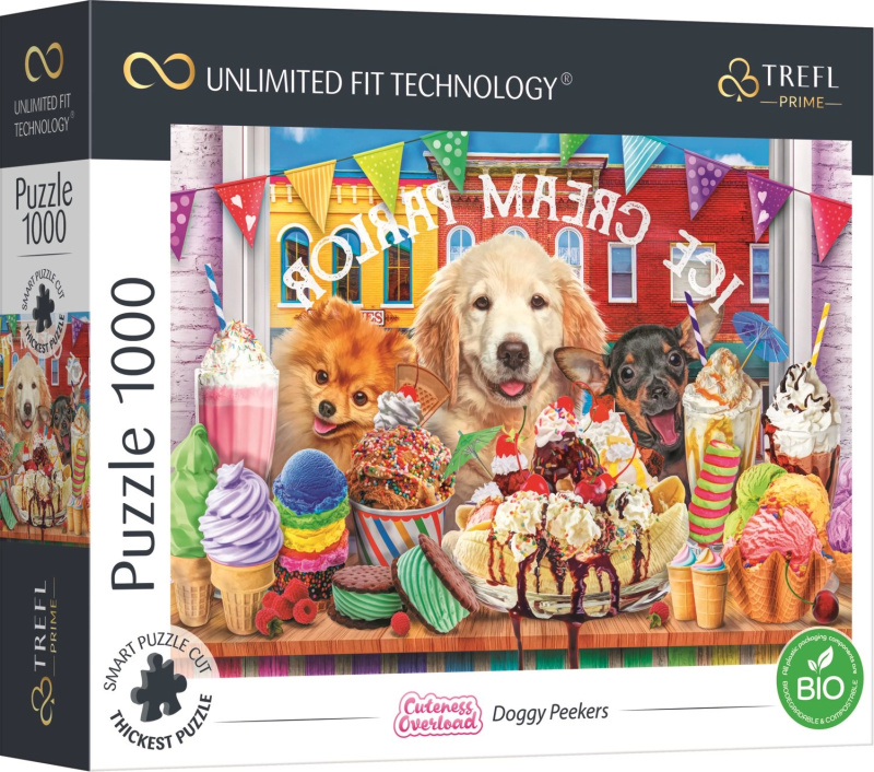 Puzzle Pejsci před cukrárnou 1000 dílků