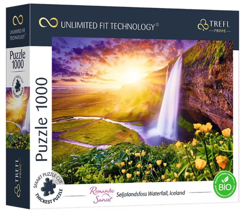 Puzzle 1000 prvků UFT Seljalandsfoss Vodopád na Islandu