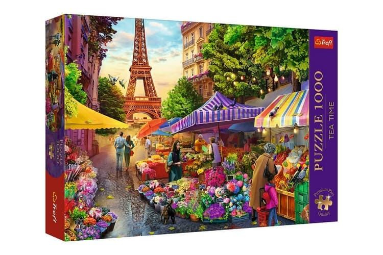 TREFL Puzzle Premium Plus Tea Time: Květinový trh 1000 dílků