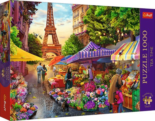 TREFL Puzzle Premium Plus Tea Time: Květinový trh 1000 dílků
