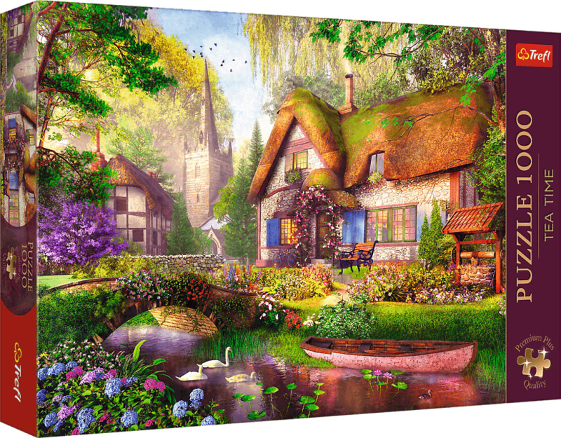 TREFL Puzzle Premium Plus Tea Time: Dřevěná chata 1000 dílků