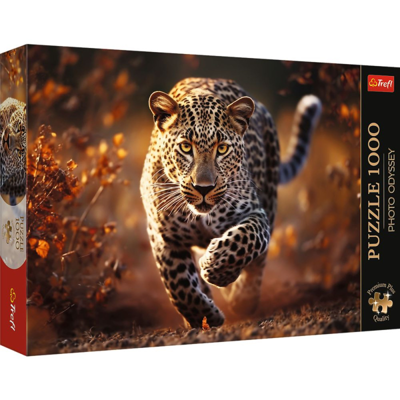 TREFL Puzzle Premium Plus Photo Odyssey: Divoký leopard 1000 dílků