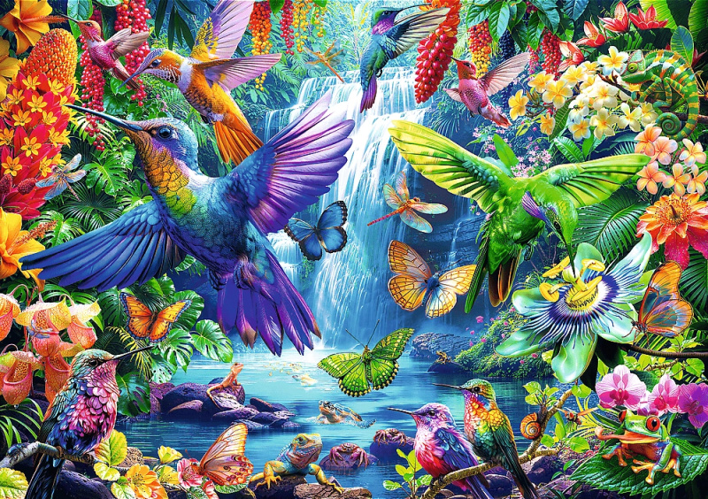 Puzzle Kolibříci v tropech 1000 dílků
