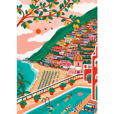Puzzle Trefl Premium Plus Itálie Positano 1000 dílků
