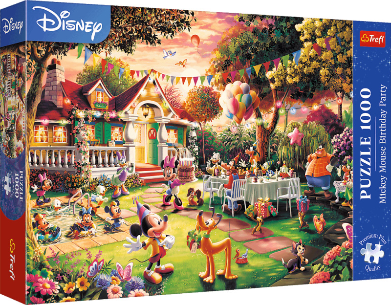 trefl puzzle narozeninová oslava mickey mouse 1000 dílků premium plus