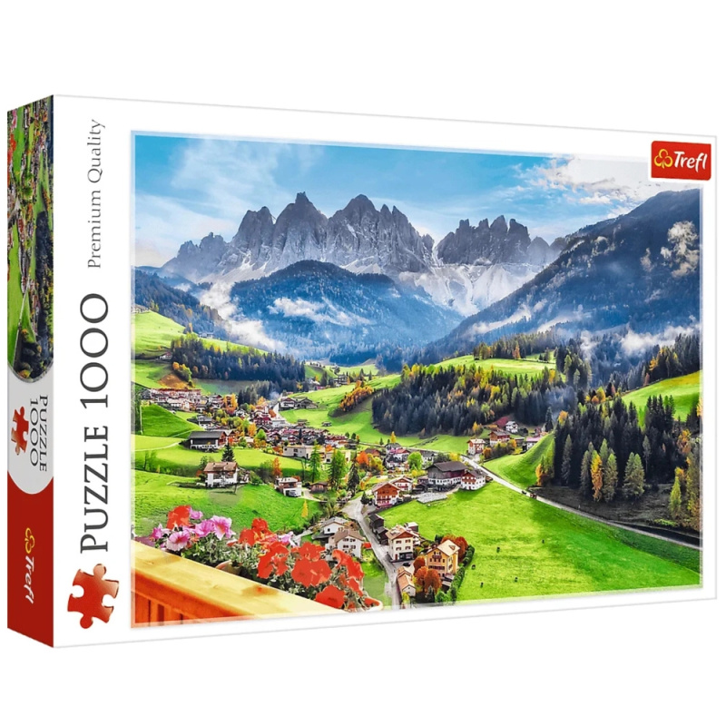 Puzzle 1000 dílků – St. Magdalena, Dolomity, Itálie Trefl
