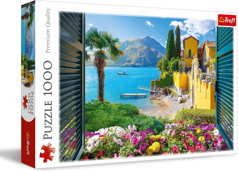 Puzzle 1000 dílků – výhled na jezero Como Trefl