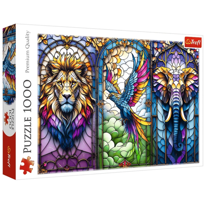 Puzzle 1000 dílků vitráž zvířata Trefl