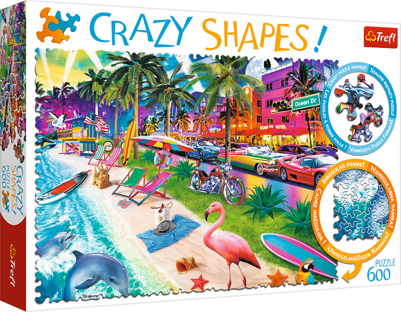 TREFL Crazy Shapes puzzle Pláž Miami 600 dílků
