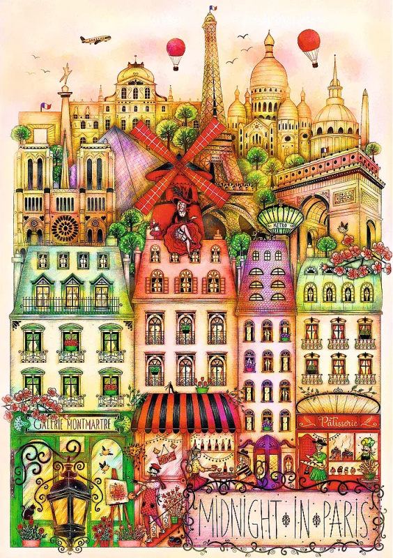 Puzzle TREFL Premium Plus Půlnoc v Paříži 1000 dílků