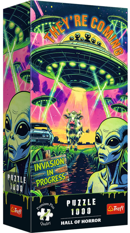 Trefl puzzle 1000 dílků Hall of Horror – invaze mimozemšťanů