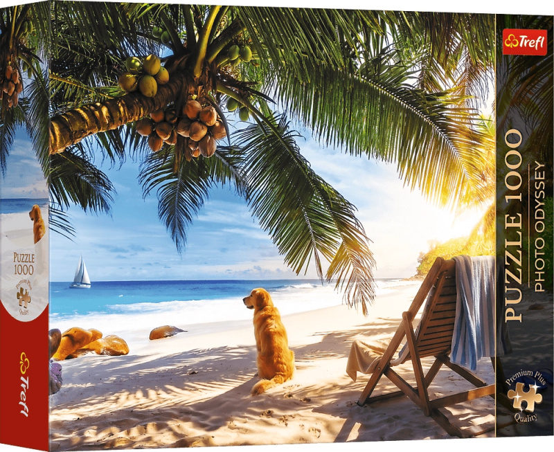 Trefl Puzzle Premium Plus Photo Odyssey: Odpočinek na pláži, Seychely, 1000 dílků