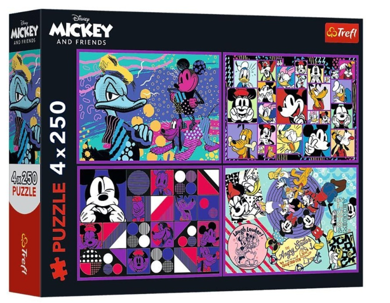 Trefl Disney 4 x Série dobrodružství Mickey Mouse 250 dílků