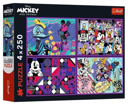 Trefl Disney 4 x Série dobrodružství Mickey Mouse 250 dílků
