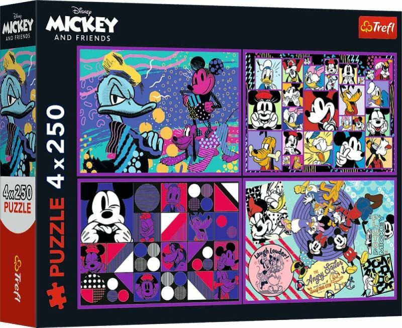 Trefl Disney 4 x Série dobrodružství Mickey Mouse 250 dílků